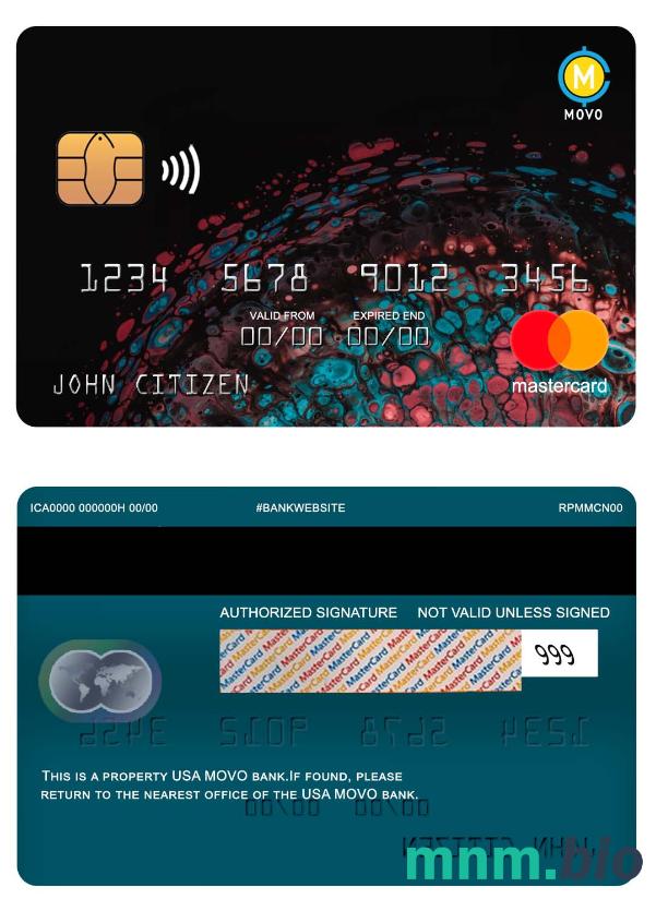 USA MOVO bank przykład karty mastercard w formacie PSD